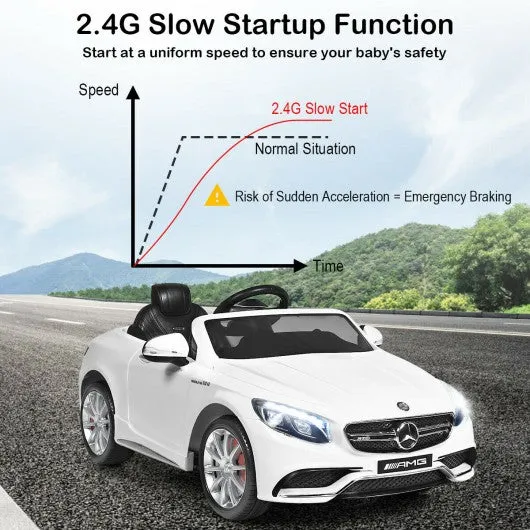 12 V Mercedes-Benz S63 Licensed Kids Ride On Car-White