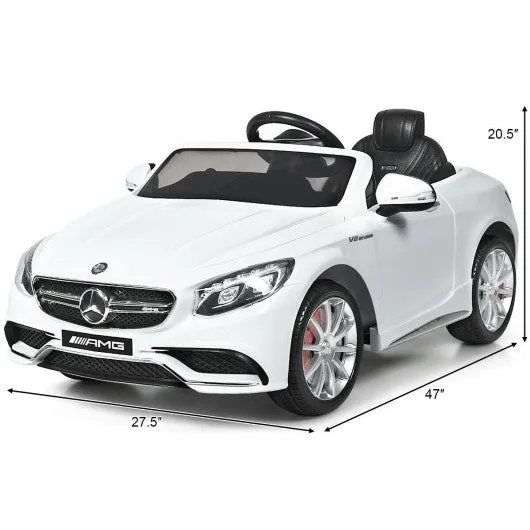 12 V Mercedes-Benz S63 Licensed Kids Ride On Car-White
