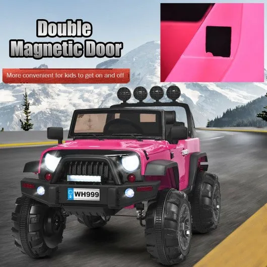 12V Kids Spring Suspension Ride On Truck-Pink