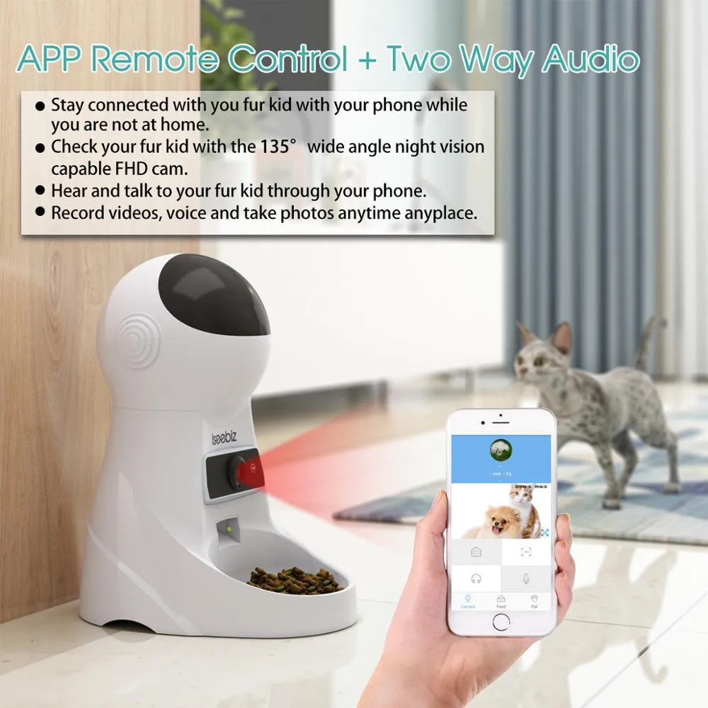 Automatic Camera Record and Voice Support Cat Feeder