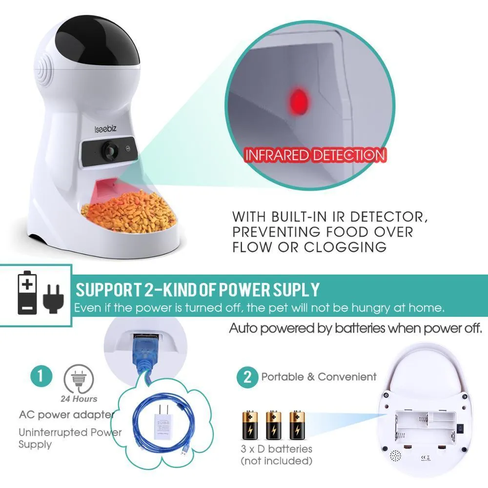 Automatic Camera Record and Voice Support Cat Feeder