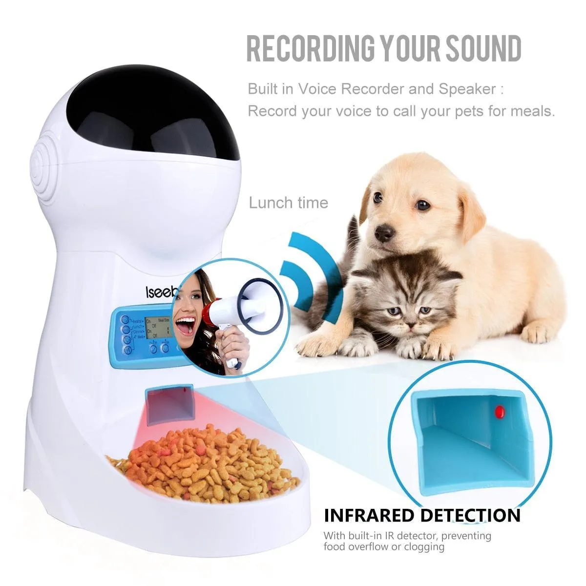 Automatic Camera Record and Voice Support Cat Feeder