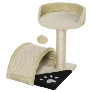 Cat Tree with Perch & Scratching Post - Beige