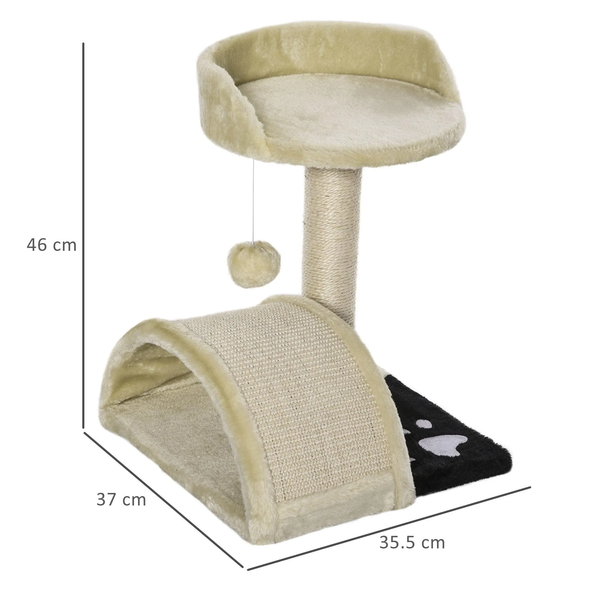Cat Tree with Perch & Scratching Post - Beige