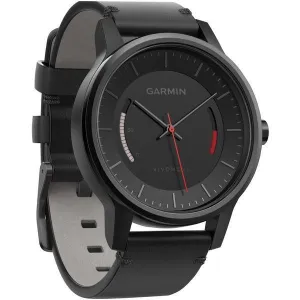 Garmin 010-N1597-10 Refurbished vivomove Classic Smart Watch (Black with Leather Band)
