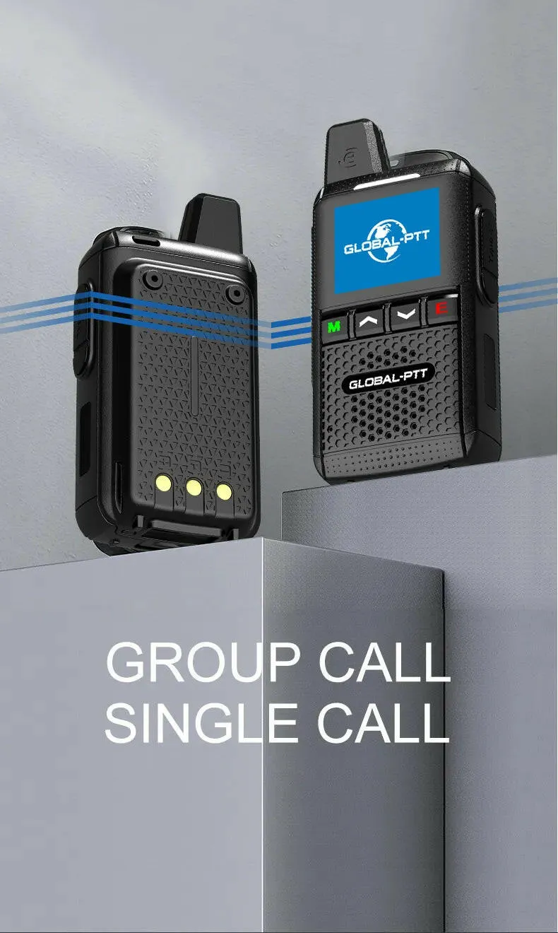 Global-ptt MX2 android walkietalkie zello 4G poc Wireless set mini two way radio long range communicator 4g 100 km GPS wifi