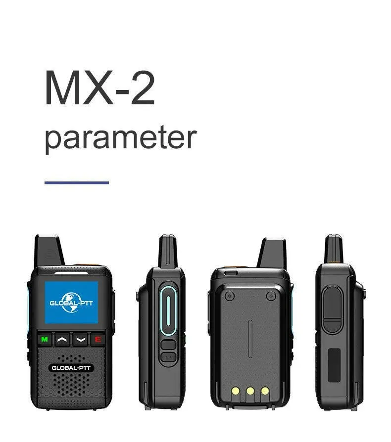 Global-ptt MX2 android walkietalkie zello 4G poc Wireless set mini two way radio long range communicator 4g 100 km GPS wifi