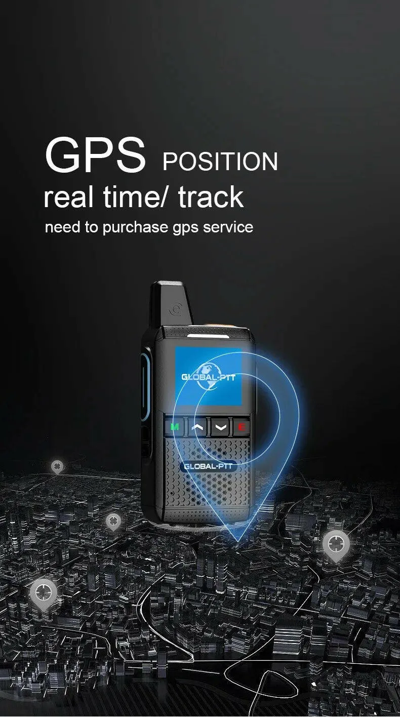 Global-ptt MX2 android walkietalkie zello 4G poc Wireless set mini two way radio long range communicator 4g 100 km GPS wifi