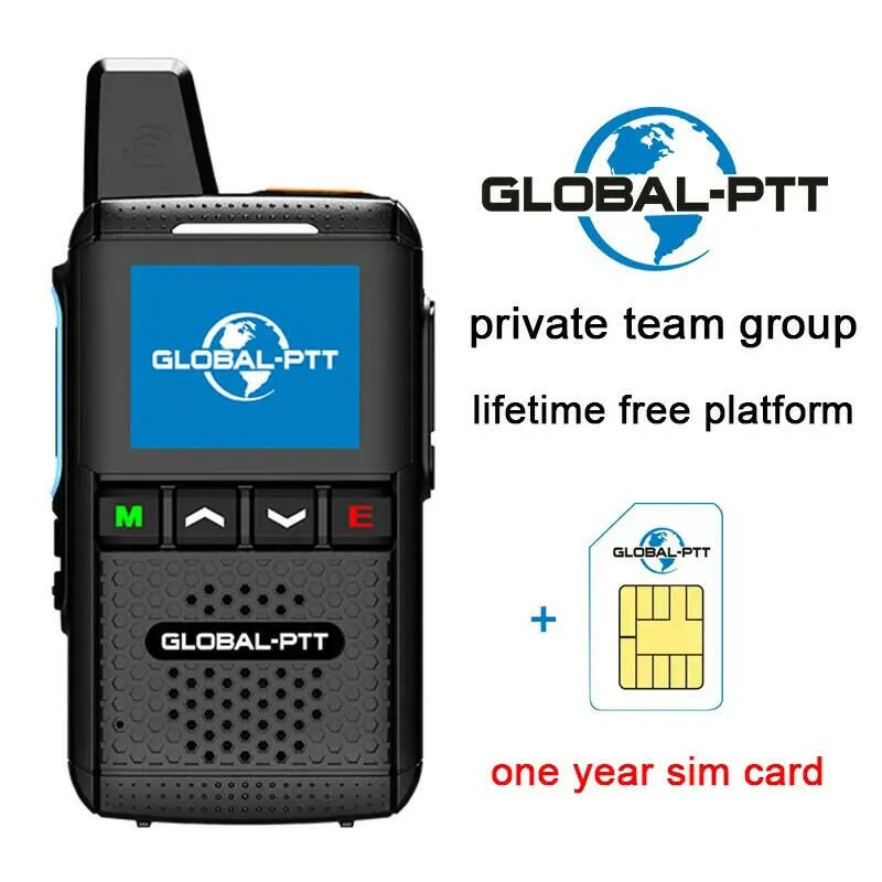Global-ptt MX2 android walkietalkie zello 4G poc Wireless set mini two way radio long range communicator 4g 100 km GPS wifi