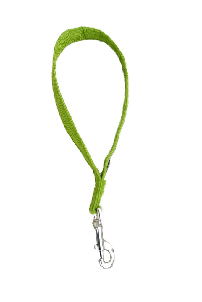 Hemp Dog Short Leash Avocado Corduroy 14" City Leash