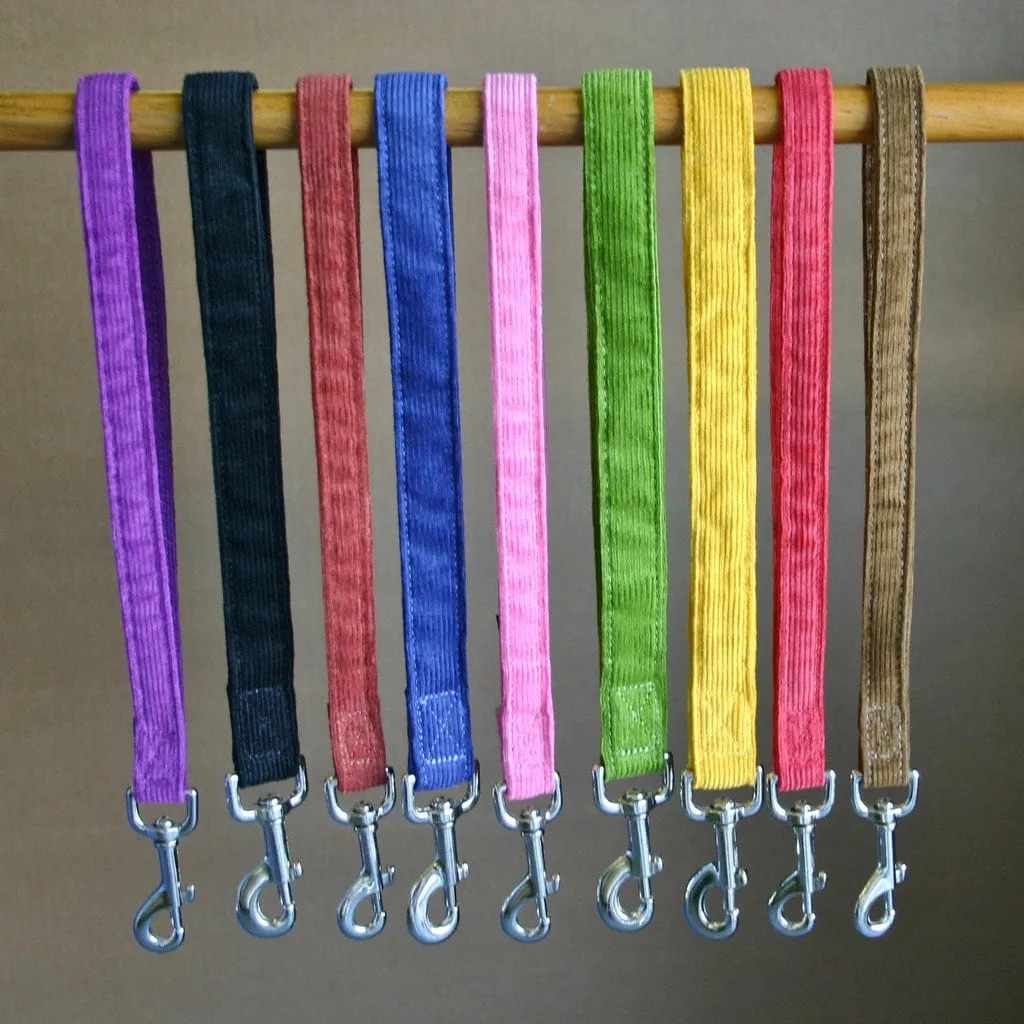 Hemp Dog Short Leash Avocado Corduroy 14" City Leash