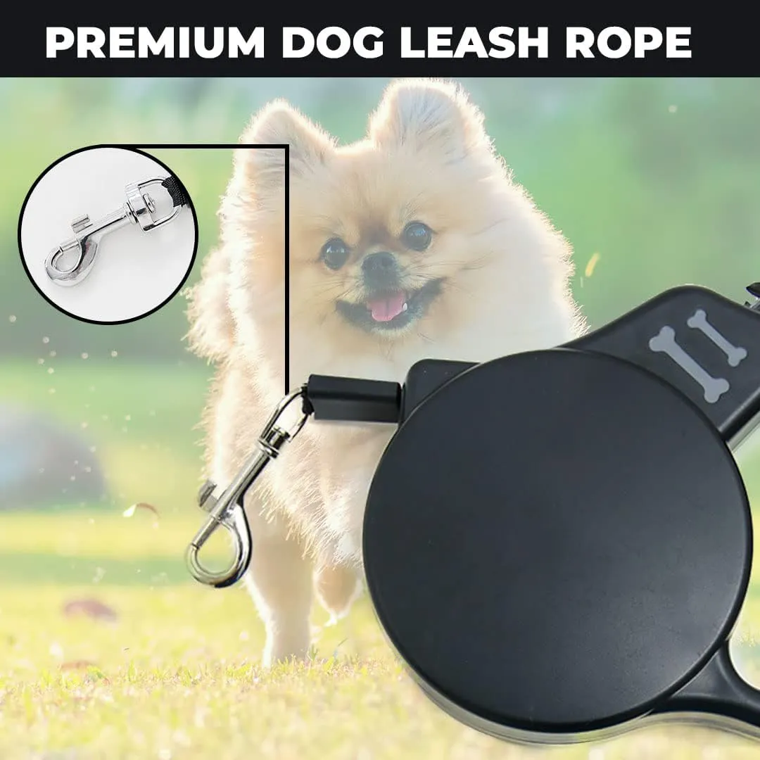 Kuber Industries Pack of 2 Retractable Dog Leash|One Button Break with Safety Lock|Automatic & Non-Slip Handle|Soft Padded Handle for Comfortable Grip|Pet Training & Walking Accessory|Black