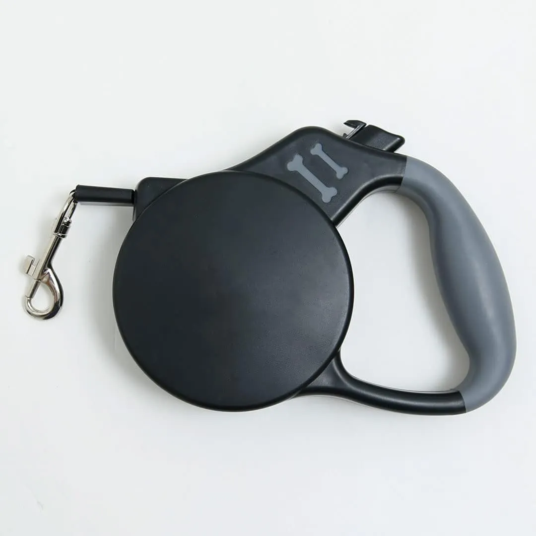 Kuber Industries Pack of 2 Retractable Dog Leash|One Button Break with Safety Lock|Automatic & Non-Slip Handle|Soft Padded Handle for Comfortable Grip|Pet Training & Walking Accessory|Black