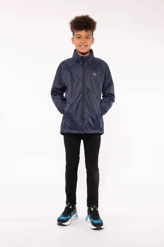Mac in a Sac Kids Waterproof Breathable Windproof Packable Origin Jacket-NAVY