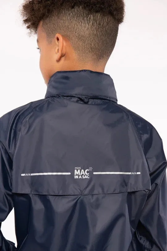 Mac in a Sac Kids Waterproof Breathable Windproof Packable Origin Jacket-NAVY