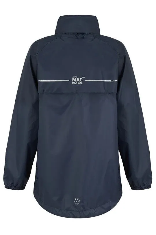 Mac in a Sac Kids Waterproof Breathable Windproof Packable Origin Jacket-NAVY