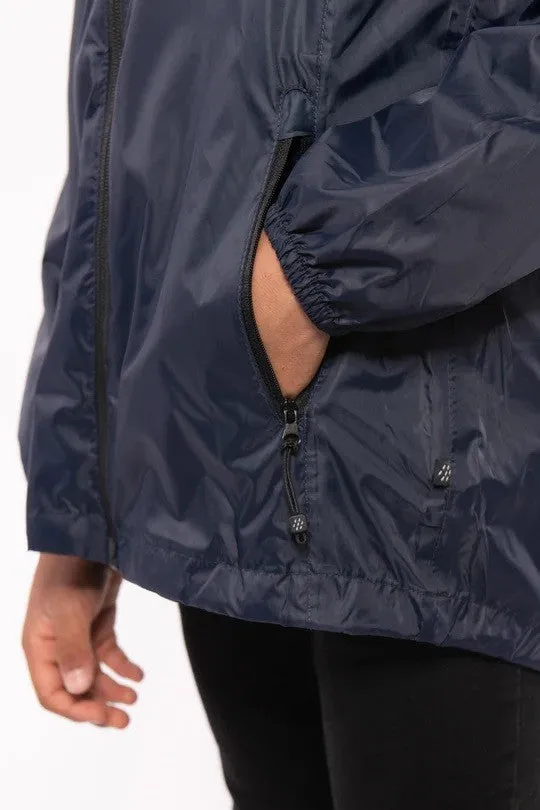 Mac in a Sac Kids Waterproof Breathable Windproof Packable Origin Jacket-NAVY