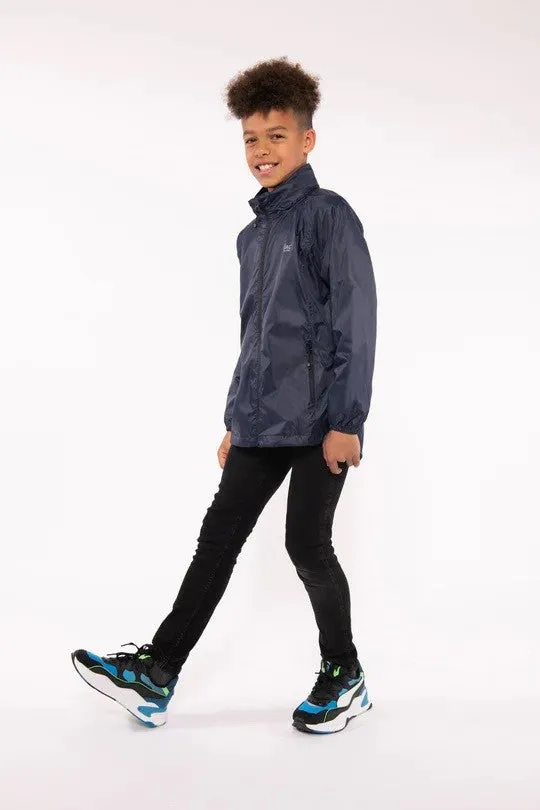 Mac in a Sac Kids Waterproof Breathable Windproof Packable Origin Jacket-NAVY
