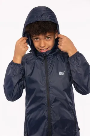 Mac in a Sac Kids Waterproof Breathable Windproof Packable Origin Jacket-NAVY