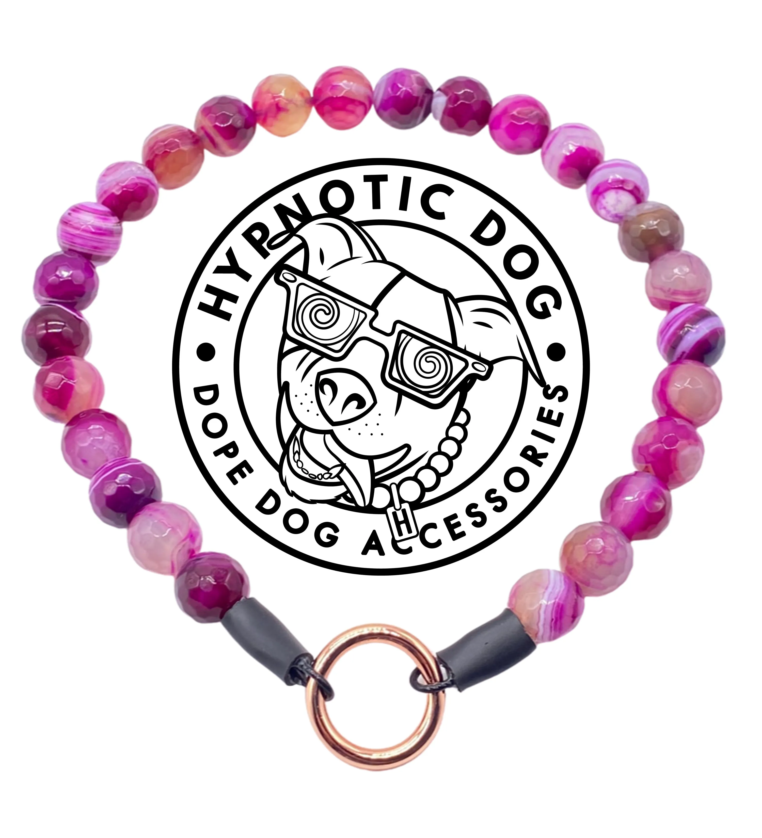 Magenta Agate Semi-precious Gem Bead Collar