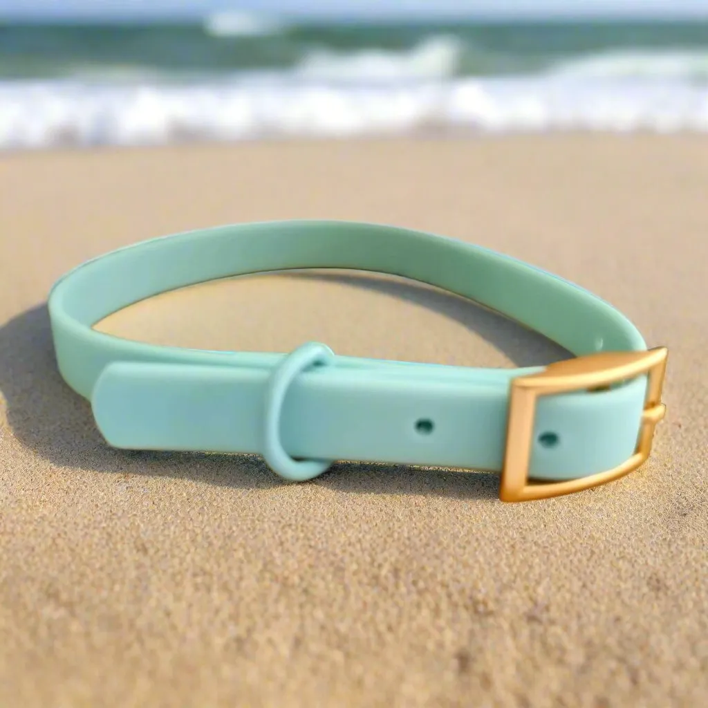 Marine blue waterproof dog collar - PVC