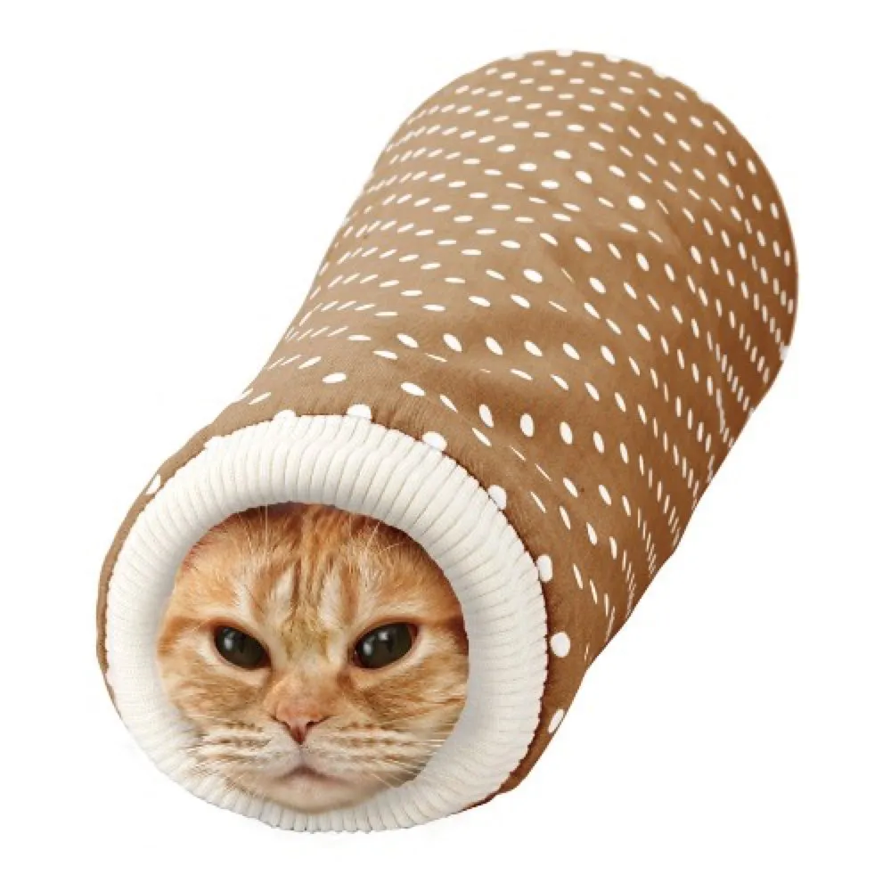 Marukan Sleeve Shaped Cat Tunnel (Brown)