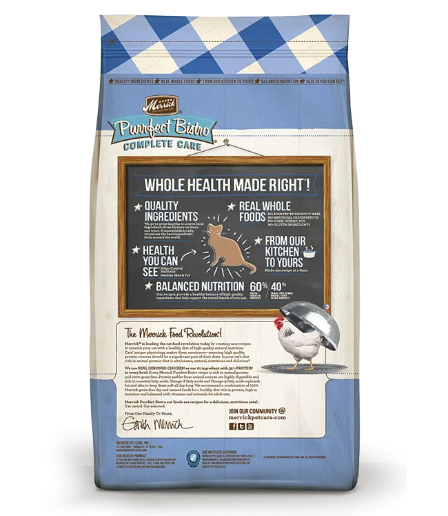 Merrick Purrfect Bistro Grain Free Complete Care Hairball Control Dry Cat Food