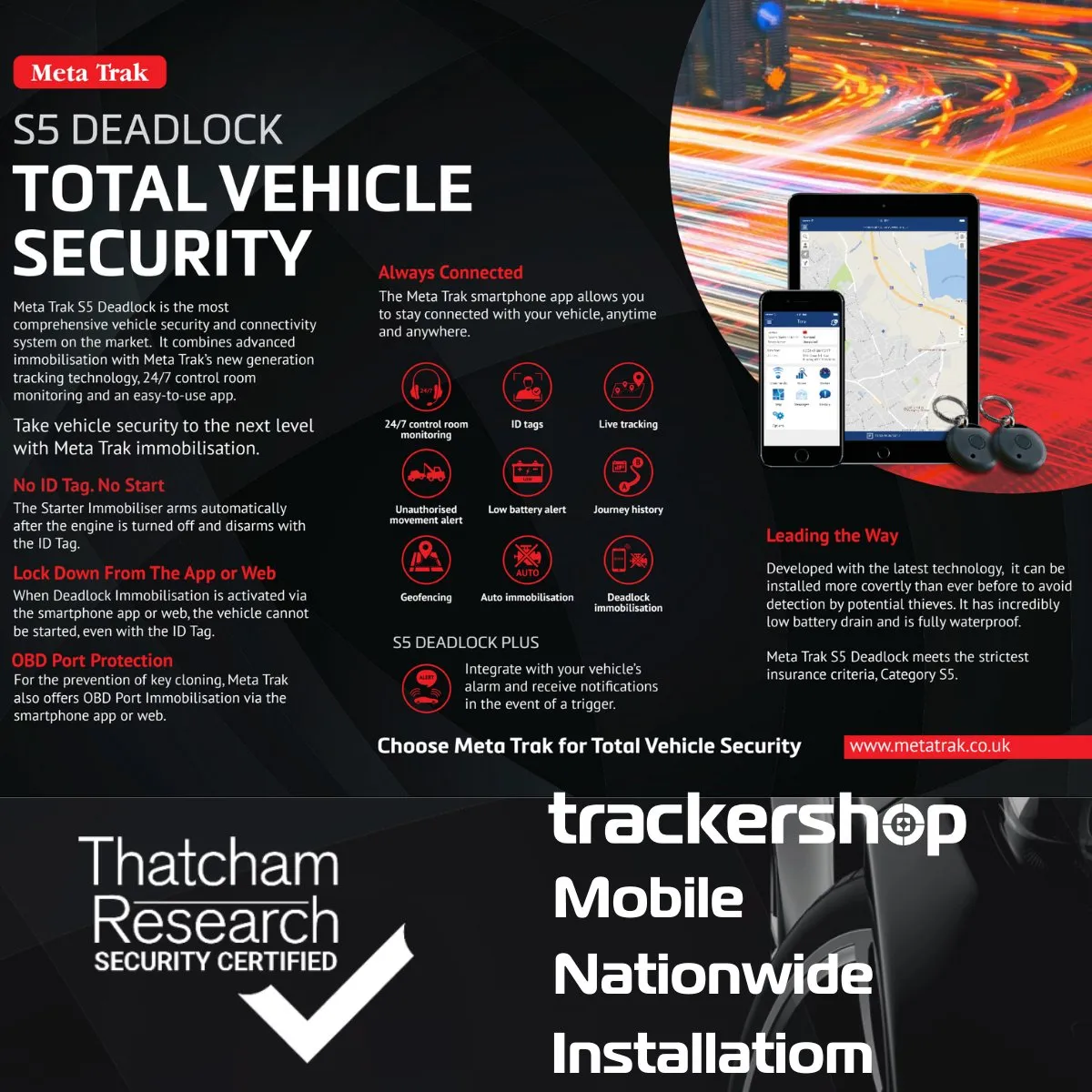 Meta Trak S5 Deadlock Pro (w/OBD Immobiliser)