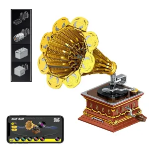 MOC Ideas RC APP Retro Phonograph Bricks Toys