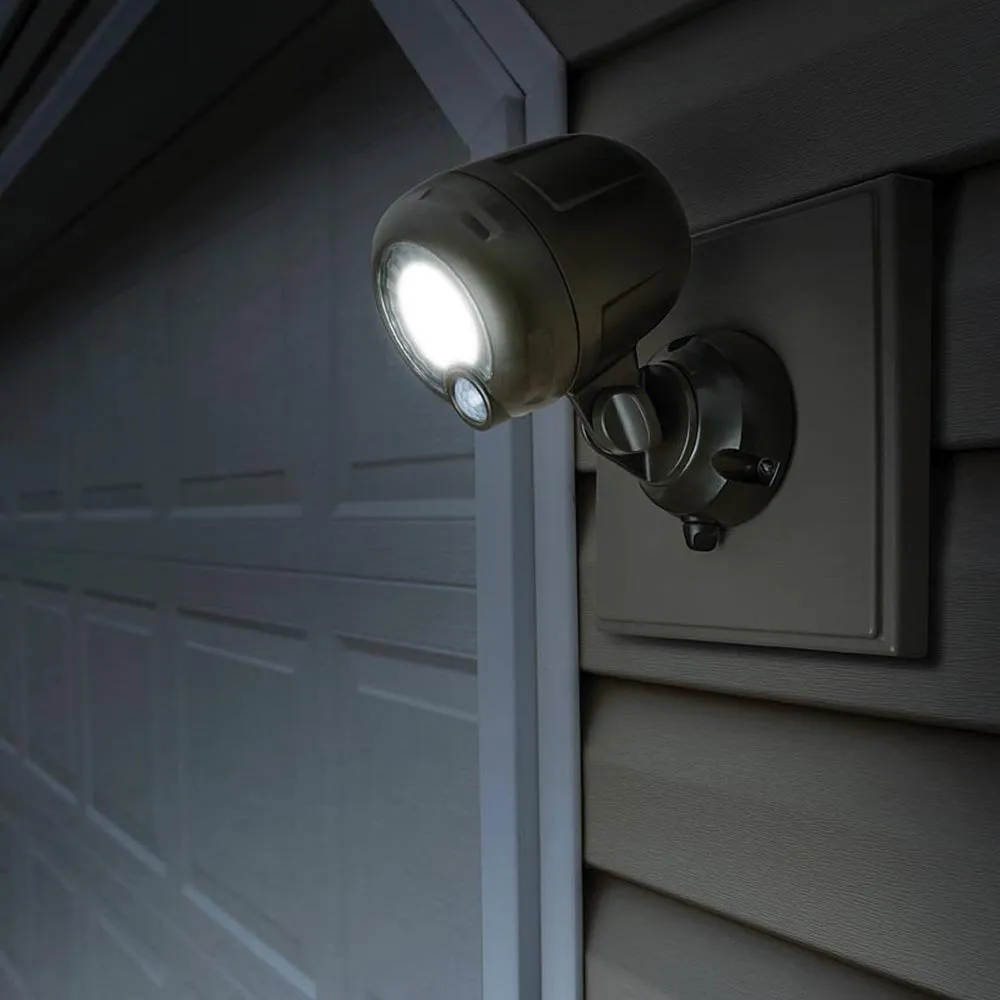 Mr. Beams MB360XT Wireless Battery-Operated Outdoor Motion-Sensor-Activated 200 Lumen LED Spotlight, Brown, 2-Pack