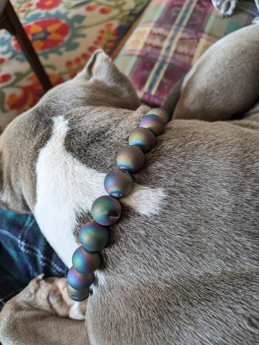 Multicolor Druzy Agate Semi-precious Gem Bead Collar