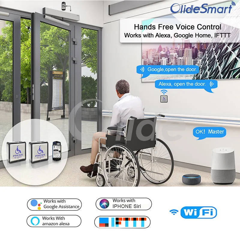 Olide Dual Automatic Handicap Door Opener, Wireless Double Door with One-Button Control, Smart APP Control