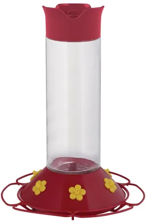 Perky-Pet 209B Bird Feeder, 30 oz, 6-Port/Perch, Glass/Plastic, Bright Red/Yellow, 8.3 in H :EA: QUANTITY: 1