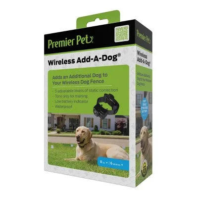 Premier Pet Adjustable Wireless Add-A-Dog Collar - Black