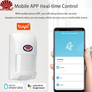Smart Wifi Tuya APP PIR Motion Sensor with Human Body Movement Recognition & PET Proof Detector