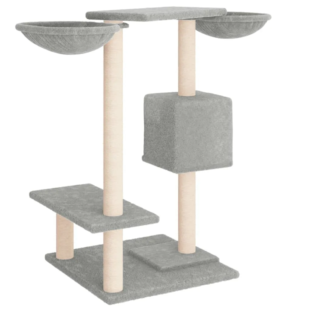 vidaXL Cat Tree with Scratching Posts Light Grey 82 cm