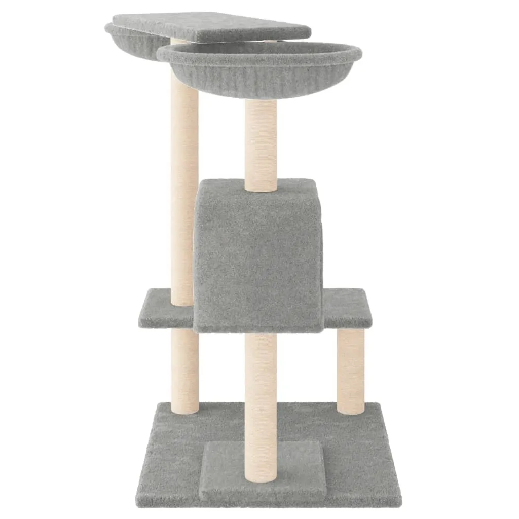 vidaXL Cat Tree with Scratching Posts Light Grey 82 cm