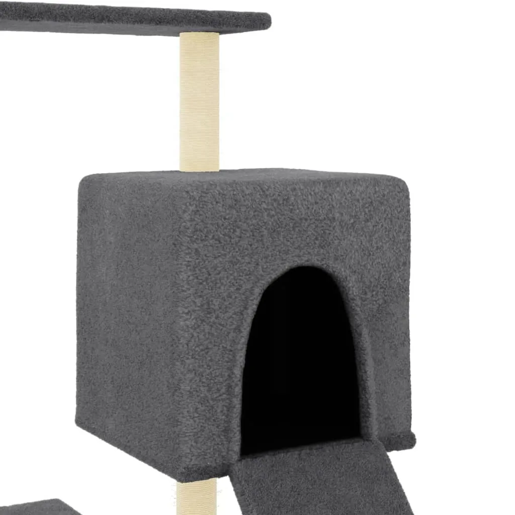 vidaXL Cat Tree with Sisal Scratching Posts Dark Grey 130.5 cm