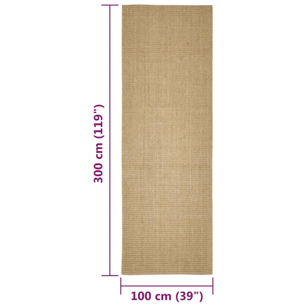 vidaXL Sisal Rug for Scratching Post 100x300 cm