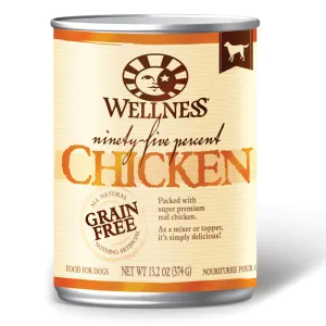 Wellness Ninety-Five Percent Chicken Canned Wet Dog Food  - 13.2 oz. - Natural, Grain Free