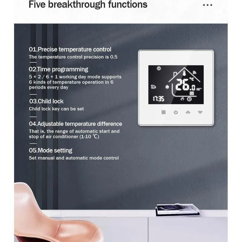 WiFi Smart Thermostat Temperature Controller Electric Floor Heating TRV Water Gas Boiler Remote Control ByTuya Alexa Google Home