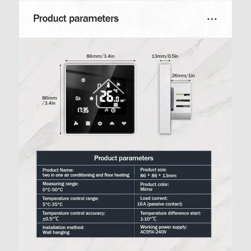 WiFi Smart Thermostat Temperature Controller Electric Floor Heating TRV Water Gas Boiler Remote Control ByTuya Alexa Google Home