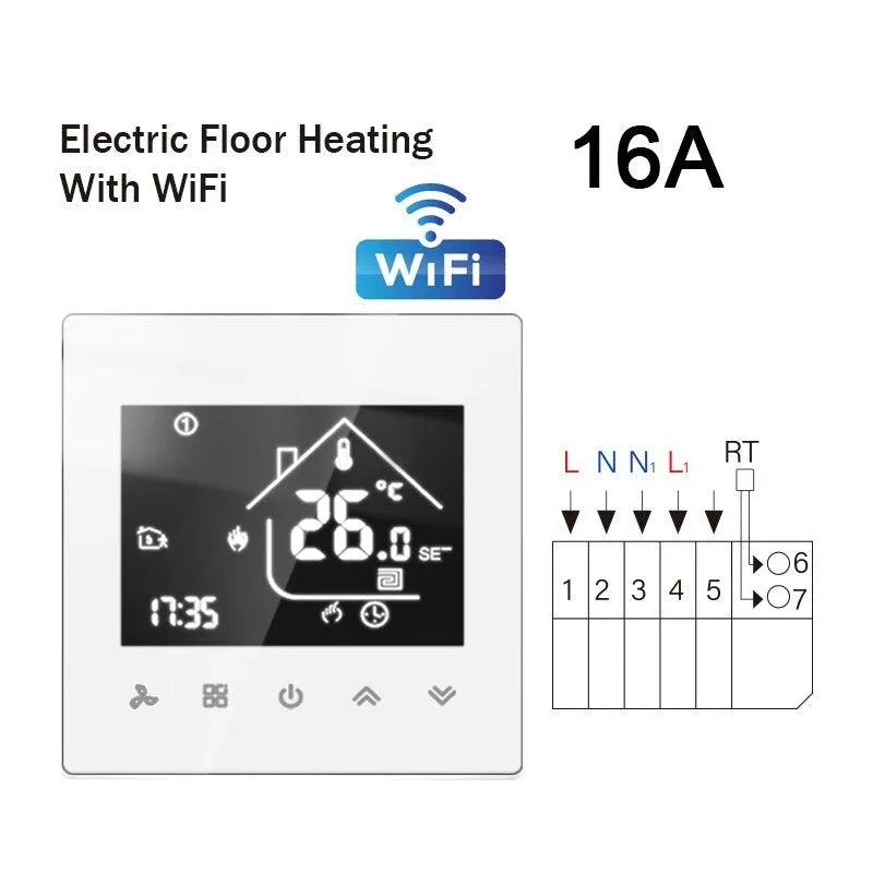 WiFi Smart Thermostat Temperature Controller Electric Floor Heating TRV Water Gas Boiler Remote Control ByTuya Alexa Google Home