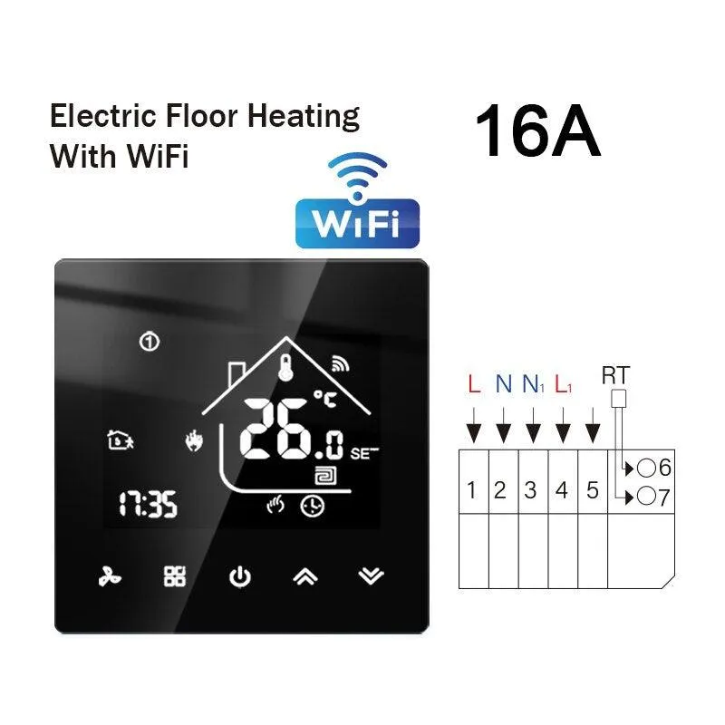WiFi Smart Thermostat Temperature Controller Electric Floor Heating TRV Water Gas Boiler Remote Control ByTuya Alexa Google Home